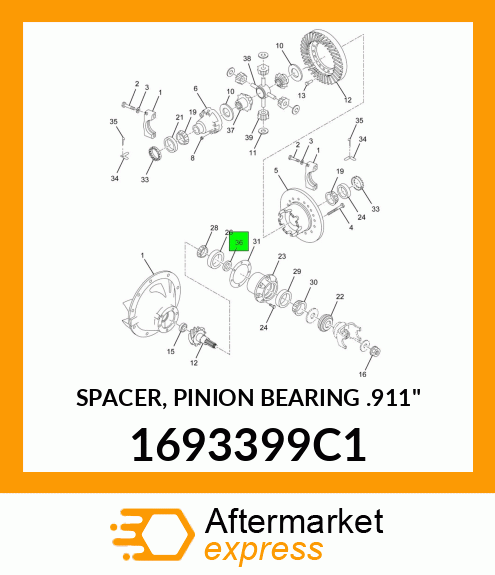 SPACER, PINION BEARING .911" 1693399C1