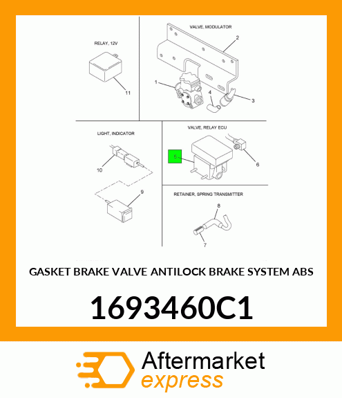 GASKET BRAKE VALVE ANTILOCK BRAKE SYSTEM ABS 1693460C1