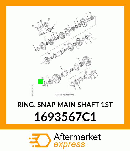 RING, SNAP MAIN SHAFT 1ST 1693567C1