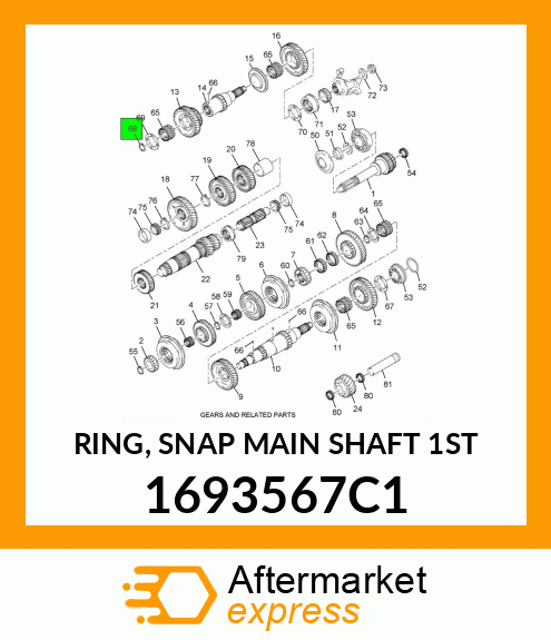 RING, SNAP MAIN SHAFT 1ST 1693567C1