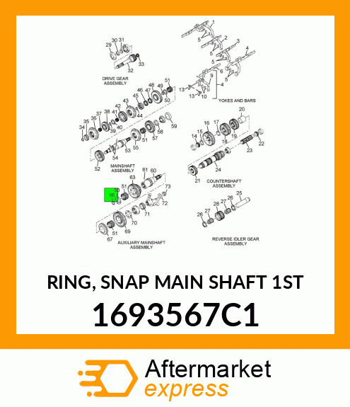 RING, SNAP MAIN SHAFT 1ST 1693567C1