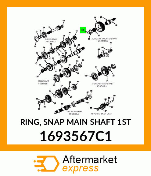 RING, SNAP MAIN SHAFT 1ST 1693567C1