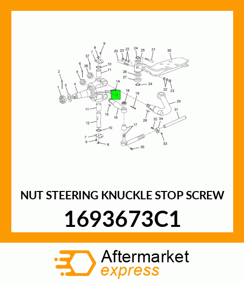 NUT STEERING KNUCKLE STOP SCREW 1693673C1