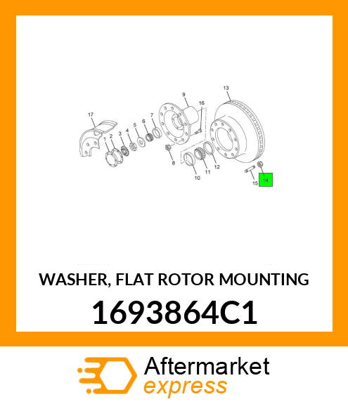 WASHER, FLAT ROTOR MOUNTING 1693864C1