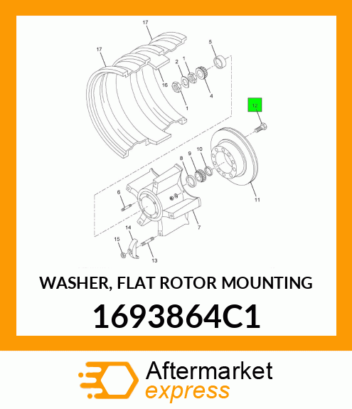 WASHER, FLAT ROTOR MOUNTING 1693864C1