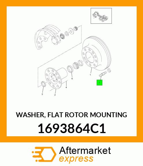 WASHER, FLAT ROTOR MOUNTING 1693864C1