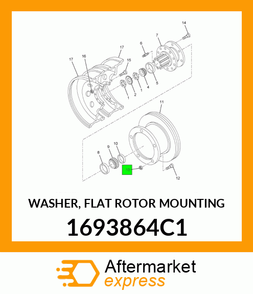 WASHER, FLAT ROTOR MOUNTING 1693864C1