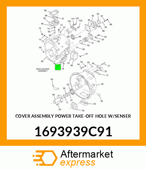 COVER ASSEMBLY POWER TAKE-OFF HOLE W/SENSER 1693939C91