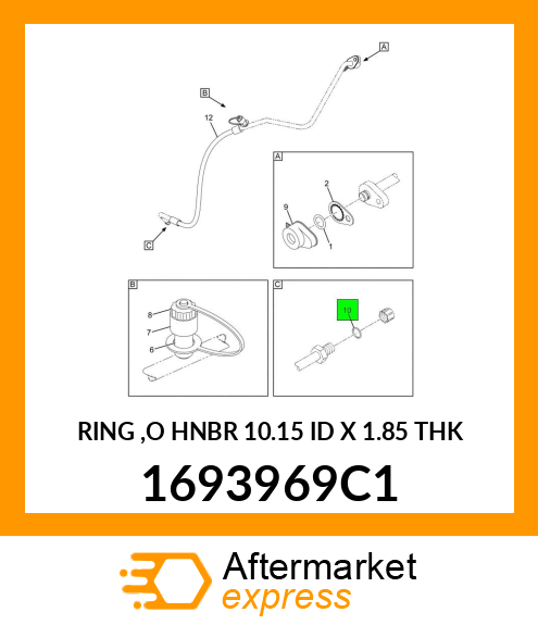 RING ,O HNBR 10.15 ID X 1.85 THK 1693969C1