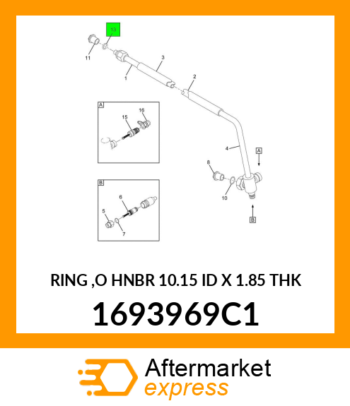 RING ,O HNBR 10.15 ID X 1.85 THK 1693969C1
