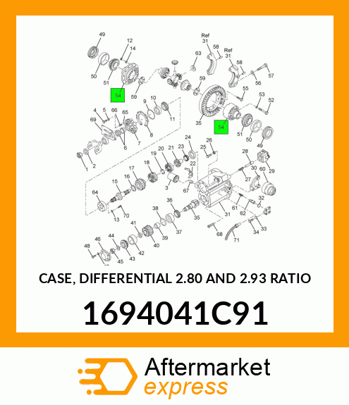 CASE, DIFFERENTIAL 2.80 AND 2.93 RATIO 1694041C91