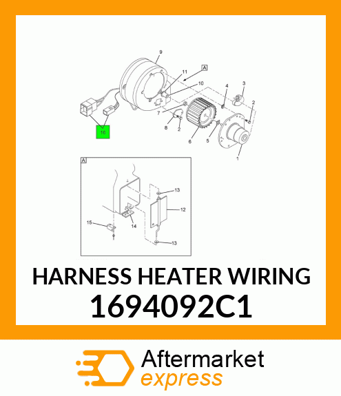 HARNESS HEATER WIRING 1694092C1