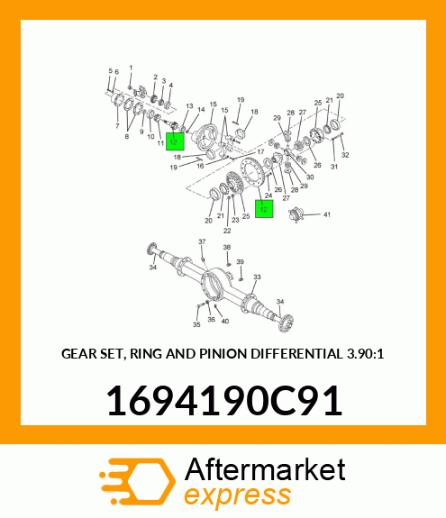 GEAR SET, RING AND PINION DIFFERENTIAL 3.90:1 1694190C91