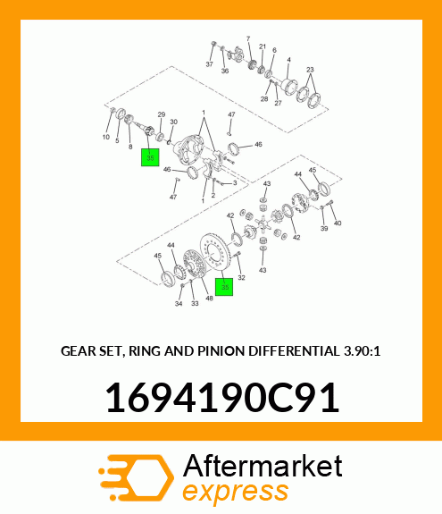 GEAR SET, RING AND PINION DIFFERENTIAL 3.90:1 1694190C91