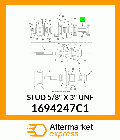 STUD 5/8" X 3" UNF 1694247C1