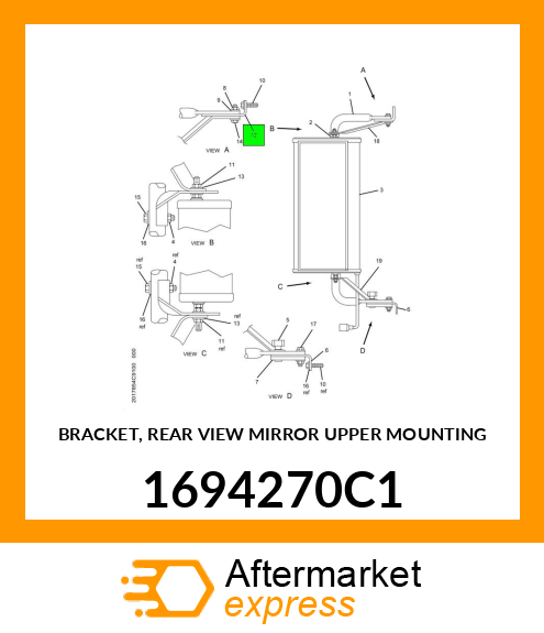 BRACKET, REAR VIEW MIRROR UPPER MOUNTING 1694270C1