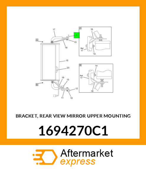 BRACKET, REAR VIEW MIRROR UPPER MOUNTING 1694270C1