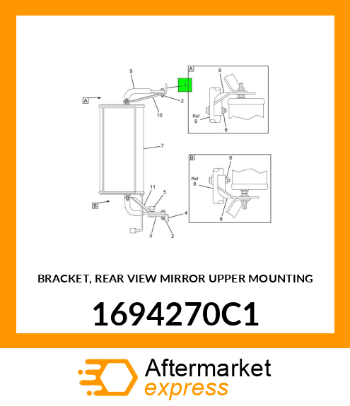 BRACKET, REAR VIEW MIRROR UPPER MOUNTING 1694270C1