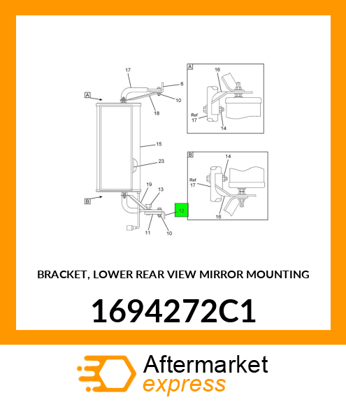 BRACKET, LOWER REAR VIEW MIRROR MOUNTING 1694272C1