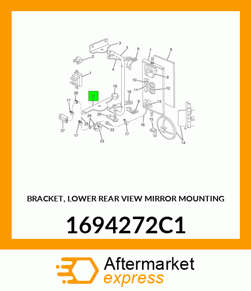 BRACKET, LOWER REAR VIEW MIRROR MOUNTING 1694272C1
