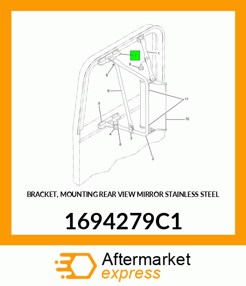 BRACKET, MOUNTING REAR VIEW MIRROR STAINLESS STEEL 1694279C1