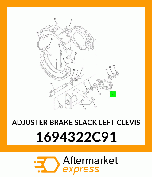 ADJUSTER BRAKE SLACK LEFT CLEVIS 1694322C91