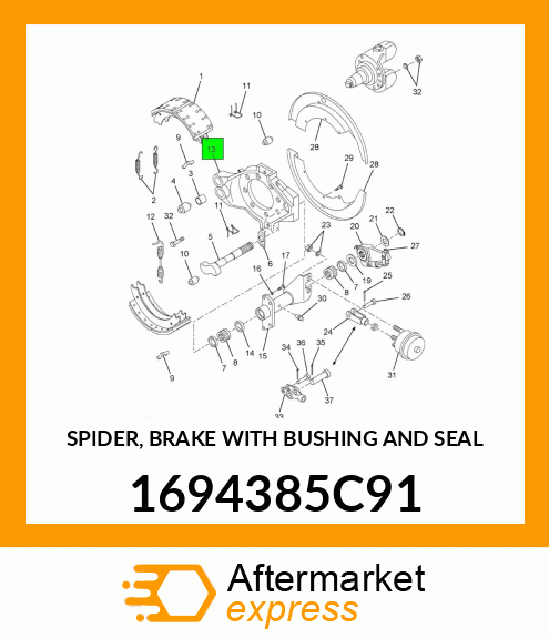 SPIDER, BRAKE WITH BUSHING AND SEAL 1694385C91