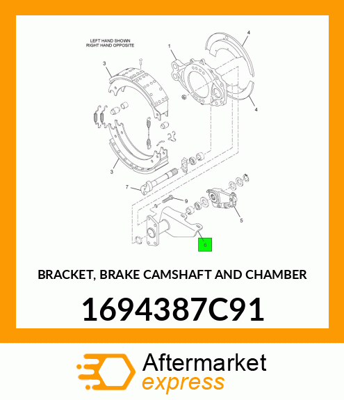 BRACKET, BRAKE CAMSHAFT AND CHAMBER 1694387C91