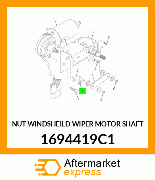 NUT WINDSHEILD WIPER MOTOR SHAFT 1694419C1