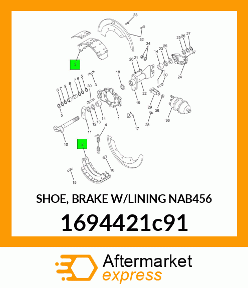 SHOE, BRAKE W/LINING NAB456 1694421c91