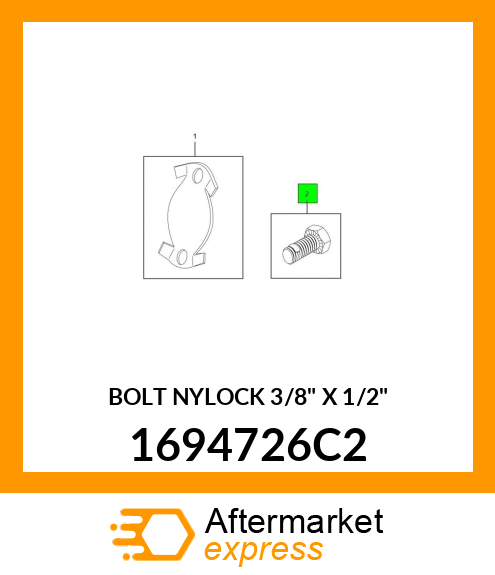 BOLT NYLOCK 3/8" X 1/2" 1694726C2