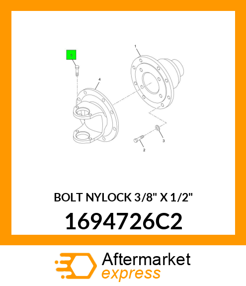 BOLT NYLOCK 3/8" X 1/2" 1694726C2