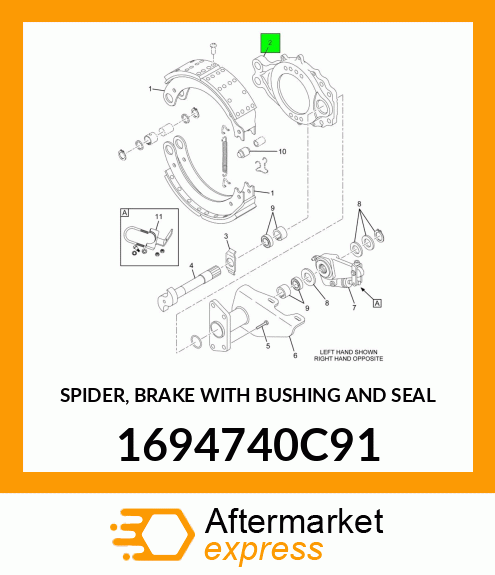 SPIDER, BRAKE WITH BUSHING AND SEAL 1694740C91