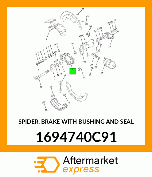 SPIDER, BRAKE WITH BUSHING AND SEAL 1694740C91