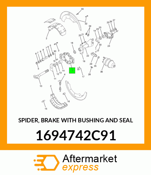 SPIDER, BRAKE WITH BUSHING AND SEAL 1694742C91