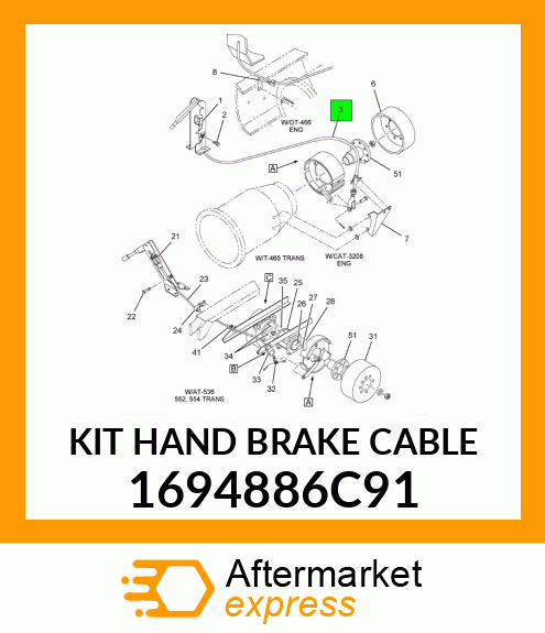 KIT HAND BRAKE CABLE 1694886C91