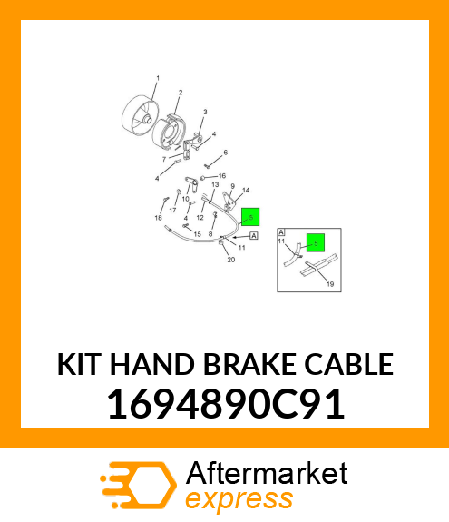 KIT HAND BRAKE CABLE 1694890C91