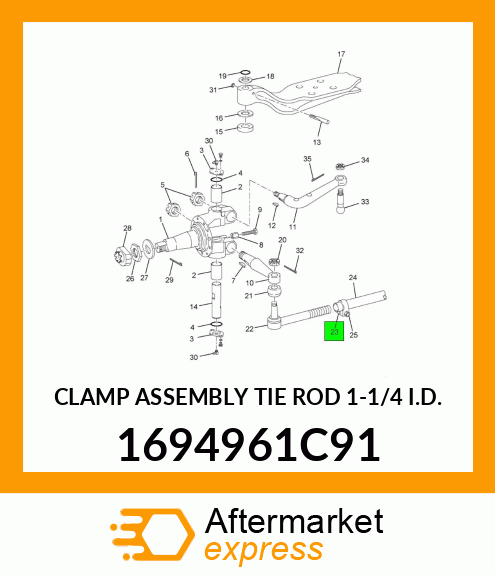 CLAMP ASSEMBLY TIE ROD 1-1/4 I.D. 1694961C91