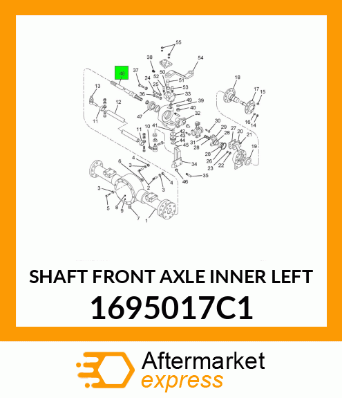 SHAFT FRONT AXLE INNER LEFT 1695017C1