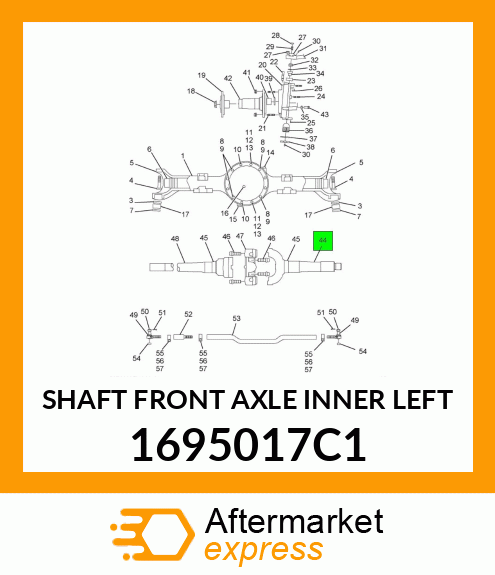 SHAFT FRONT AXLE INNER LEFT 1695017C1