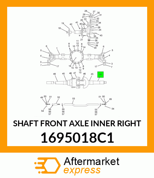 SHAFT FRONT AXLE INNER RIGHT 1695018C1