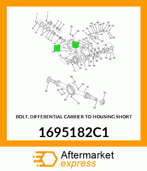 BOLT, DIFFERENTIAL CARRIER TO HOUSING SHORT 1695182C1