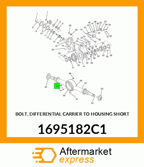 BOLT, DIFFERENTIAL CARRIER TO HOUSING SHORT 1695182C1