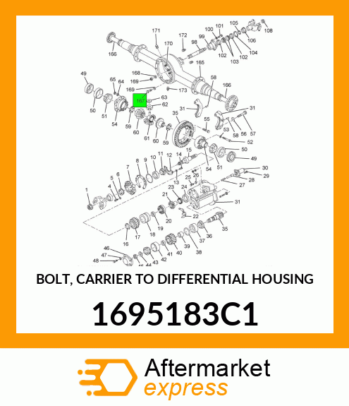 BOLT, CARRIER TO DIFFERENTIAL HOUSING 1695183C1