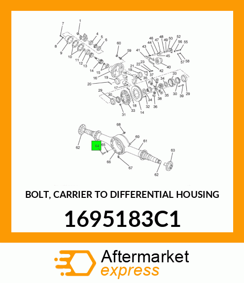 BOLT, CARRIER TO DIFFERENTIAL HOUSING 1695183C1