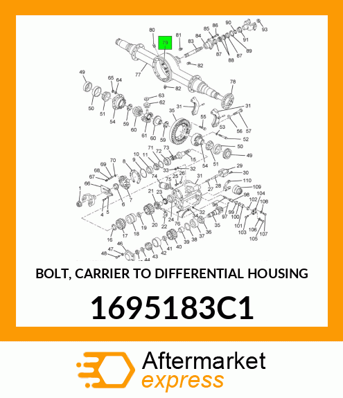 BOLT, CARRIER TO DIFFERENTIAL HOUSING 1695183C1