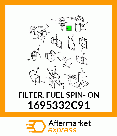 FILTER, FUEL SPIN- ON 1695332C91