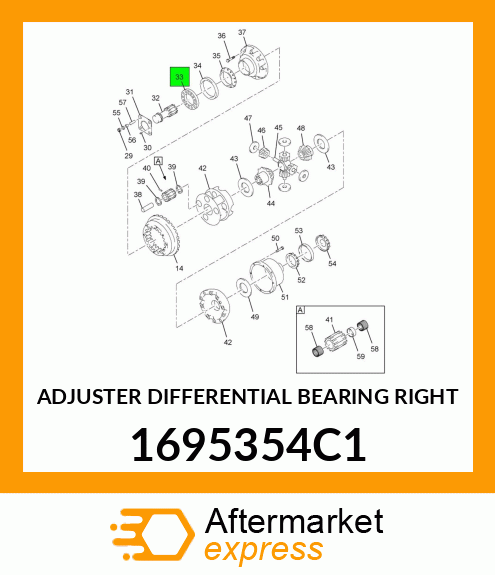 ADJUSTER DIFFERENTIAL BEARING RIGHT 1695354C1