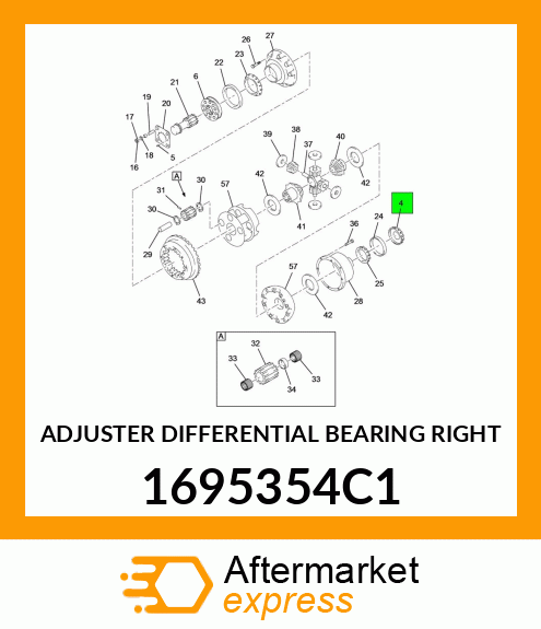 ADJUSTER DIFFERENTIAL BEARING RIGHT 1695354C1