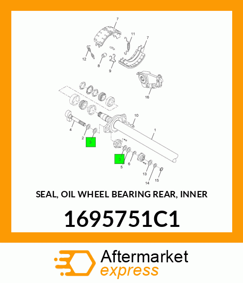 SEAL, OIL WHEEL BEARING REAR, INNER 1695751C1